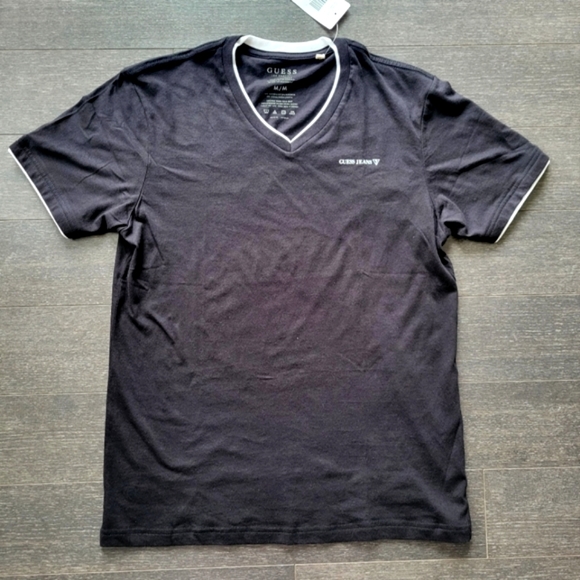 Guess Armin Jersey Black V Neck T Shirt - Picture 1 of 4